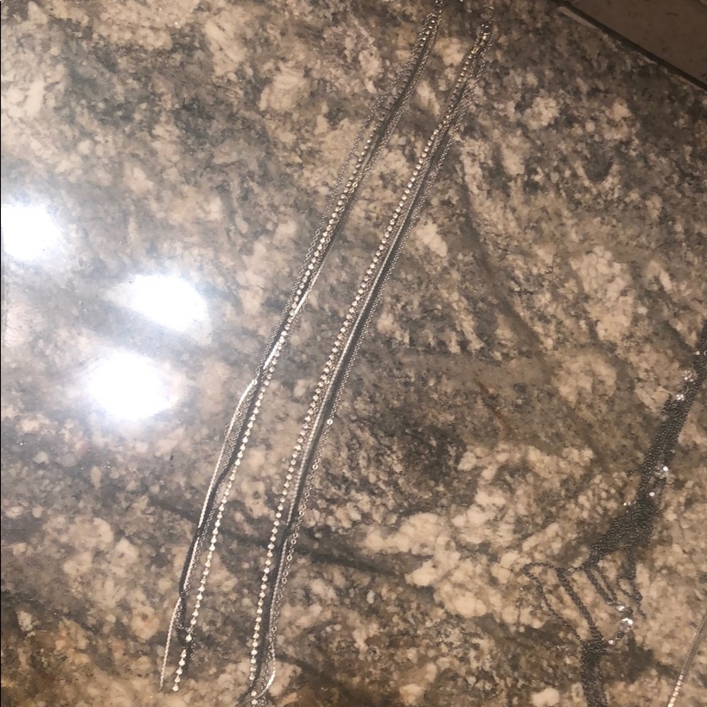 Long multi colored chain earring with diamonds